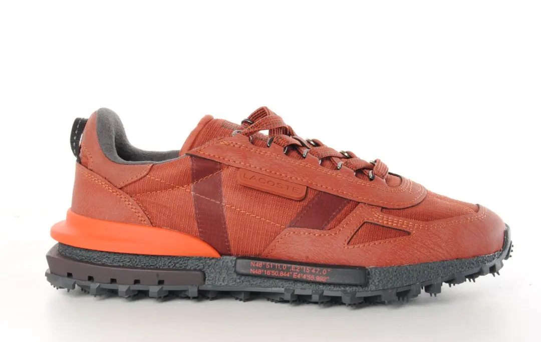 Lacoste heren sneaker Elite H II leder en nylon steenrood