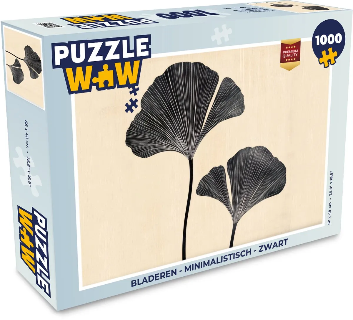 PuzzleWow Minimalistisch Bladeren Puzzel 1000 Stuks