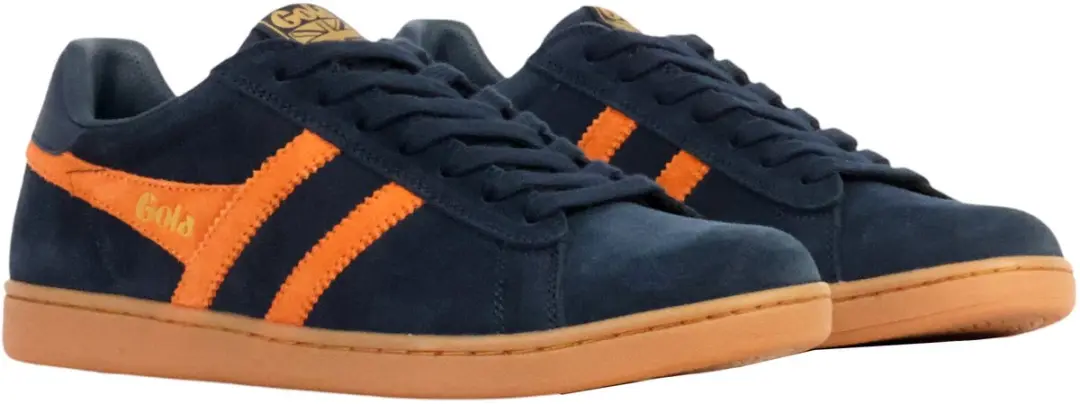 Gola Equipe II Suede CMB387 Trainers - Marineblauw/Oranje - afbeelding 6 van 6
