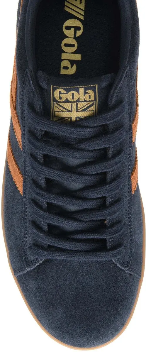 Gola Equipe II Suede CMB387 Trainers - Marineblauw/Oranje - afbeelding 2 van 6