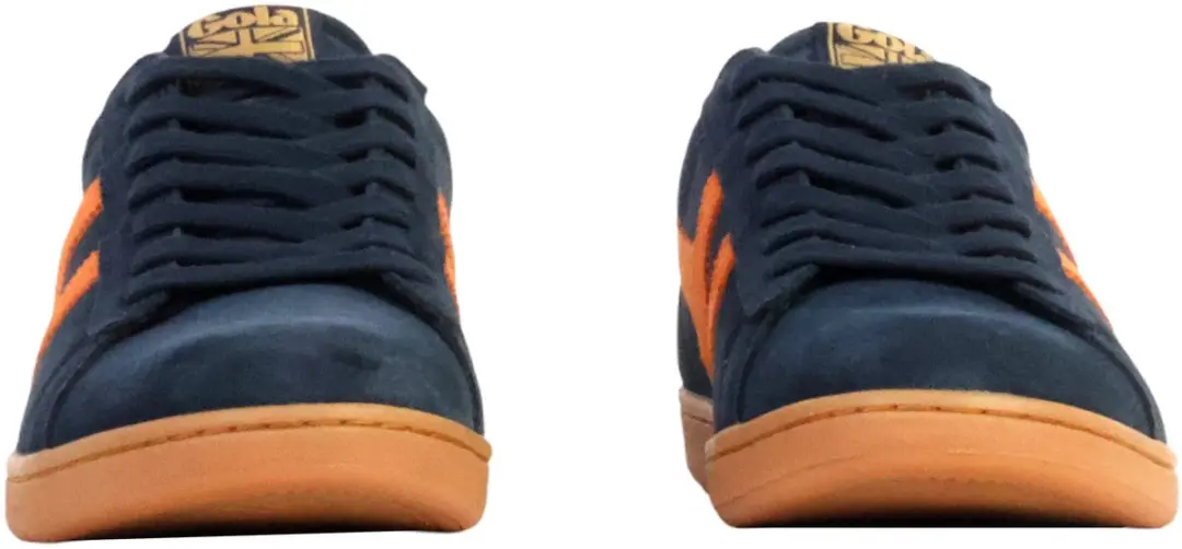 Gola Equipe II Suede CMB387 Trainers - Marineblauw/Oranje - afbeelding 3 van 6