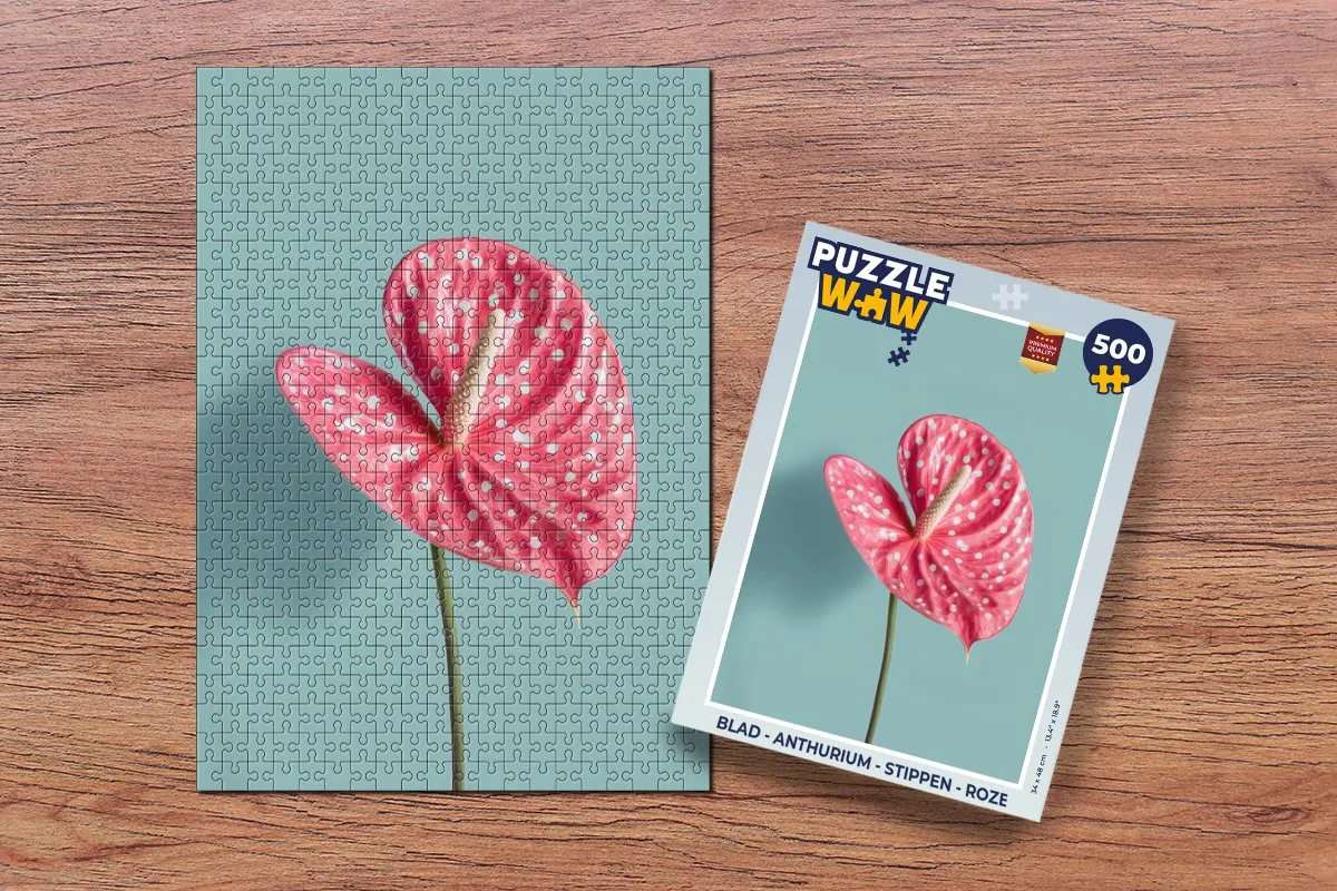 PuzzleWow Anthurium Roze Legpuzzel 500 Stuks - 8721406851455