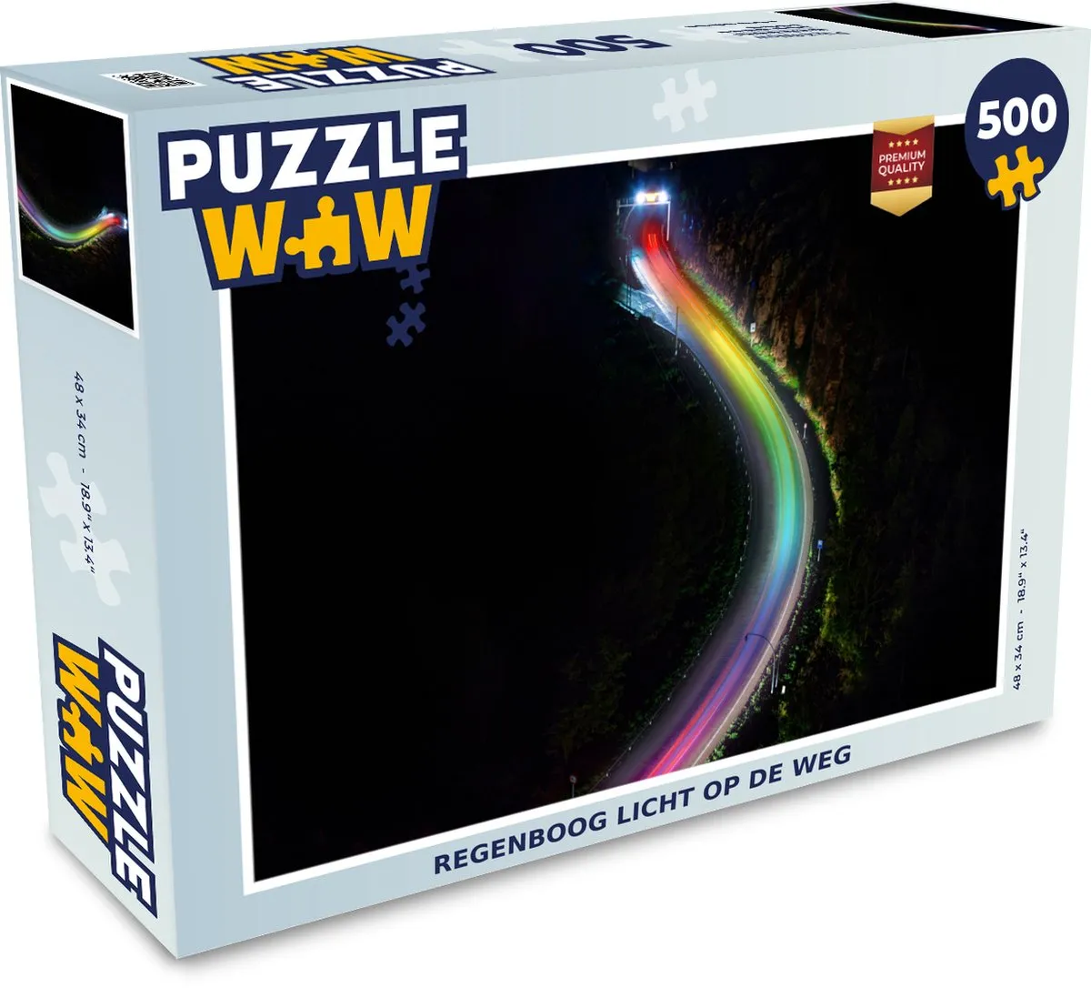 PuzzleWow Regenboog Licht Op De Weg Legpuzzel 500 Stuks