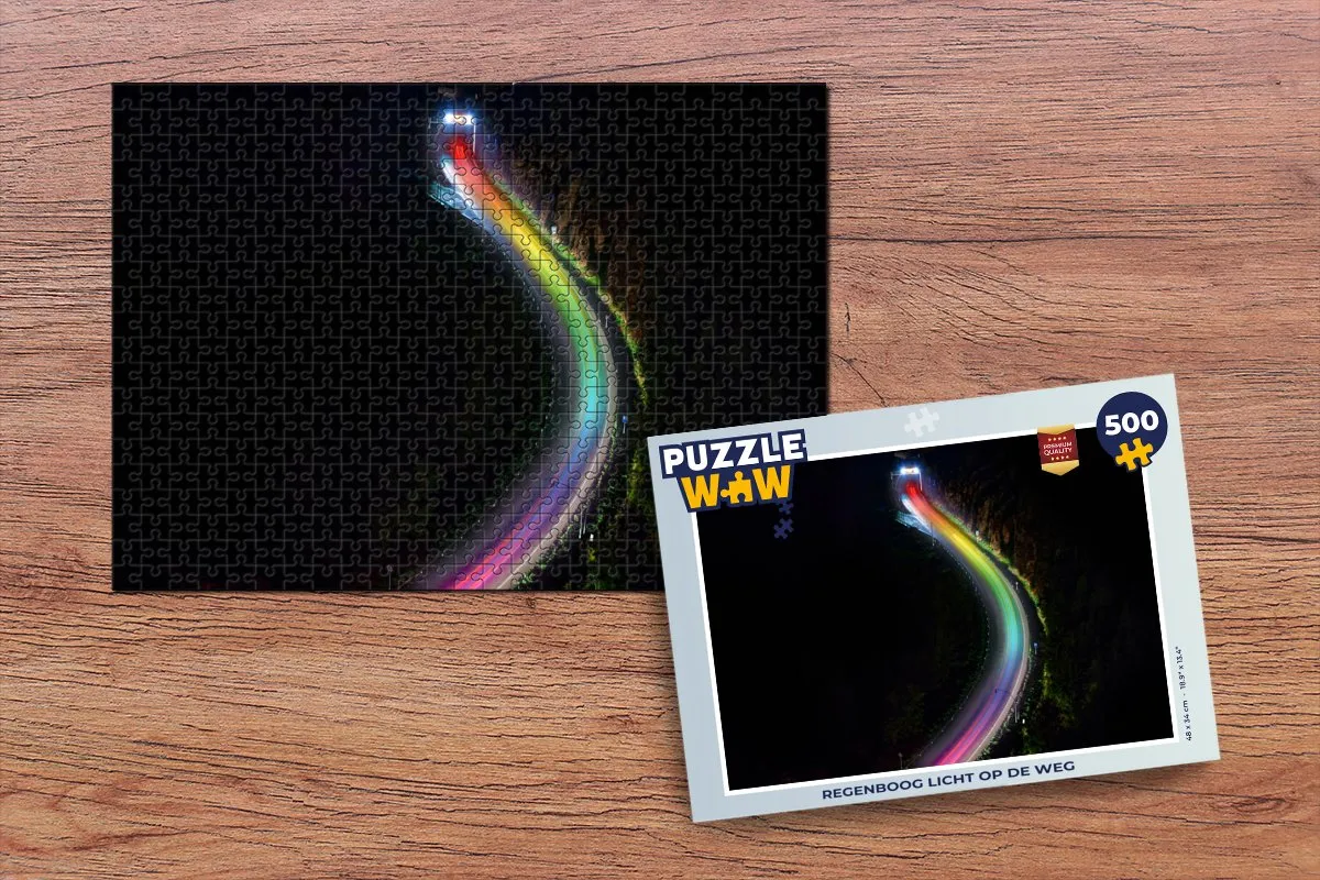 PuzzleWow Regenboog Licht Op De Weg Legpuzzel 500 Stuks - Multicolor