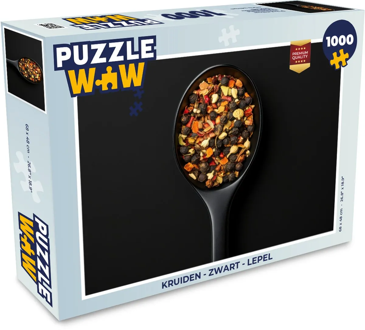 PuzzleWow Kruiden Lepel Legpuzzel 1000 Stuks - Zwart