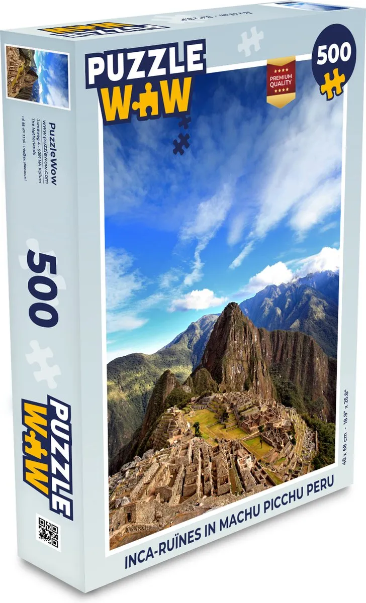 PuzzleWow Inca Ruïnes Machu Picchu Legpuzzel 500 Stuks