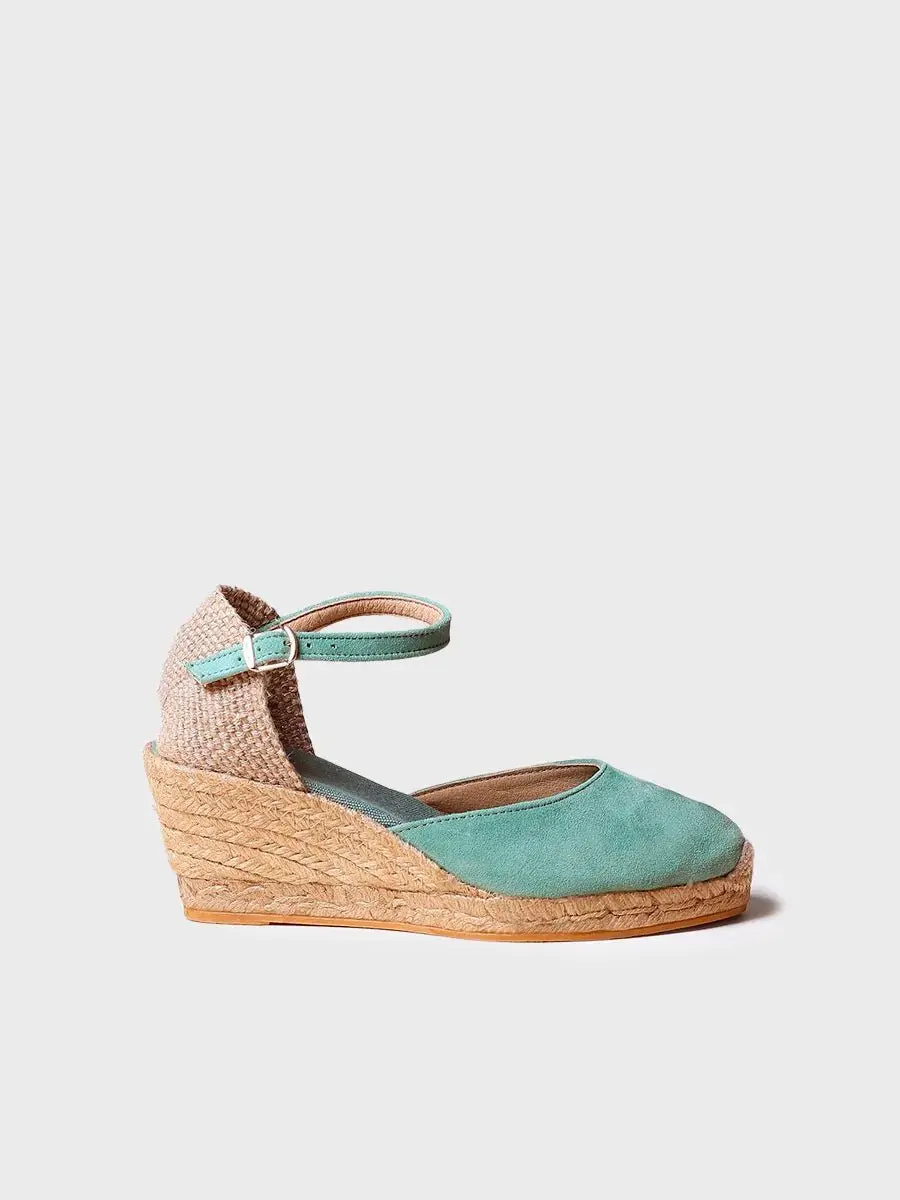 Dames espadrille van gesloten leer