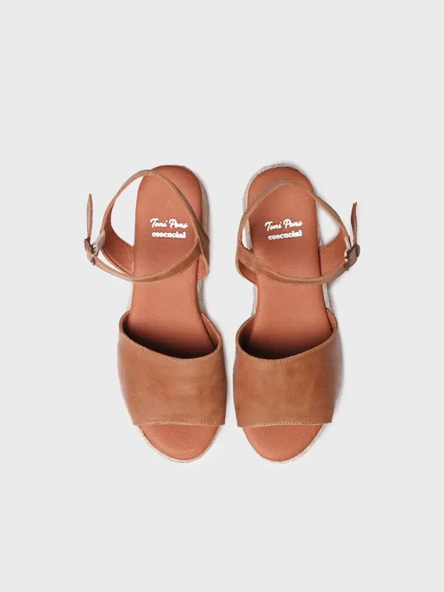 Dames espadrille met brede hak