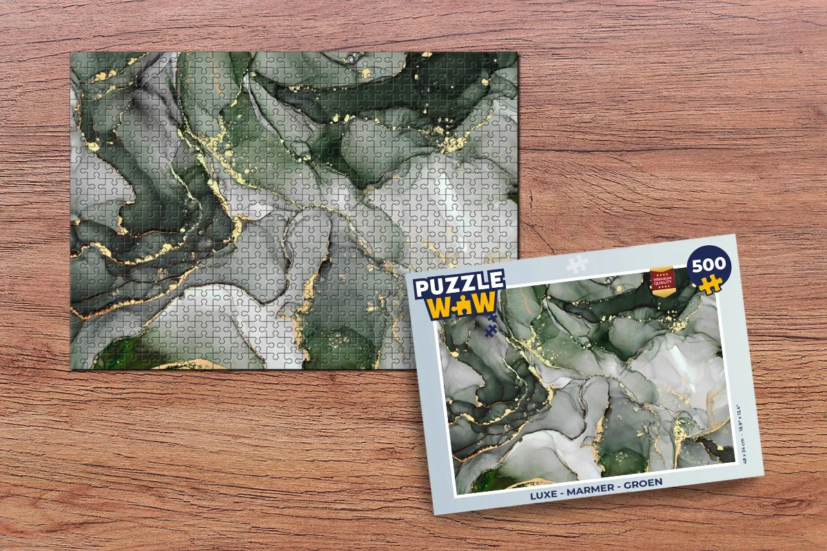 PuzzleWow Luxe Marmerprint Legpuzzel 500 Stuks - Multicolor