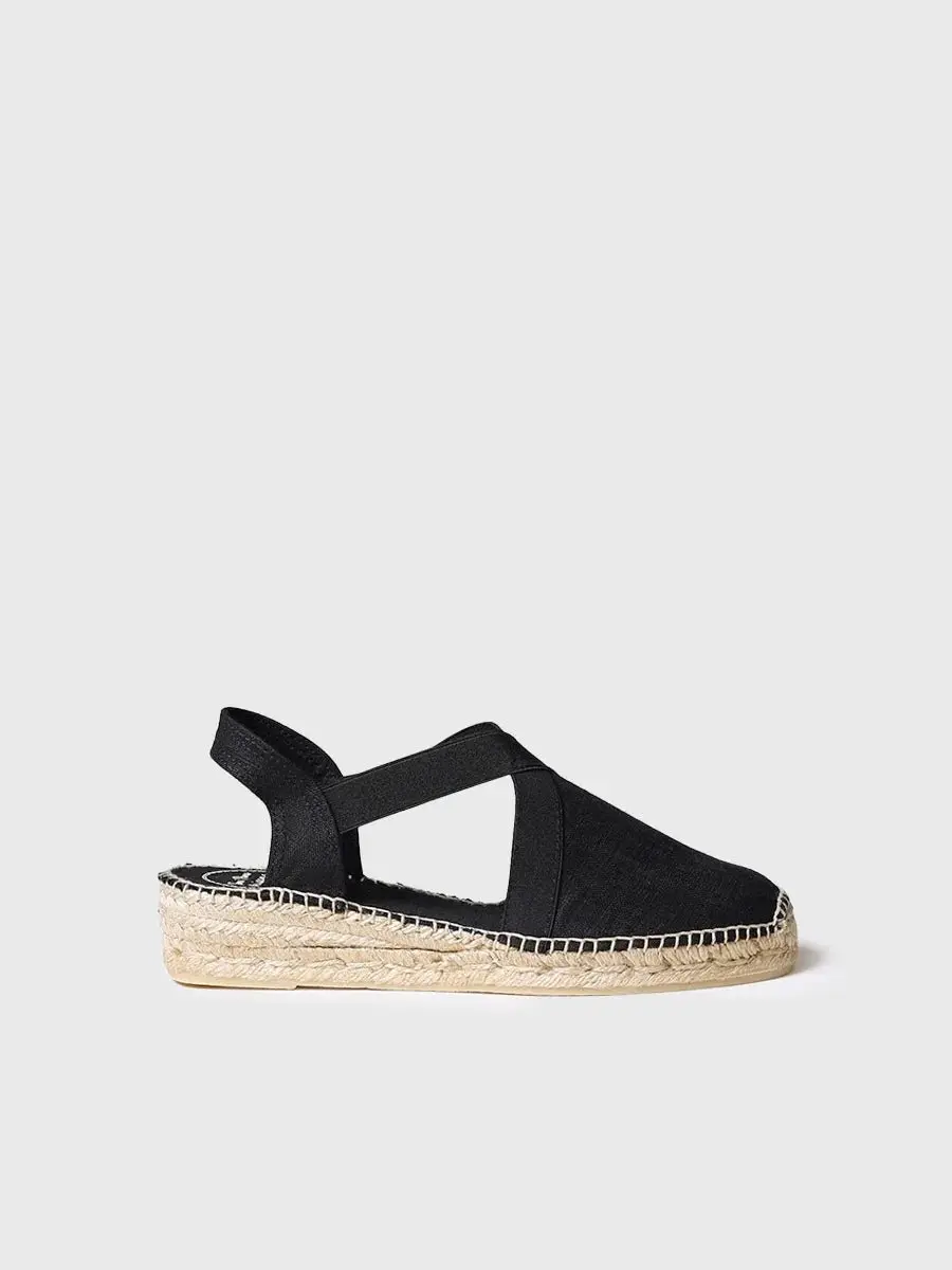 Vegan platte espadrilles voor dames met elastiek