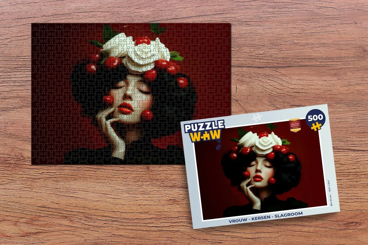 PuzzleWow Vrouw - Kersen Legpuzzel 500 Stuks