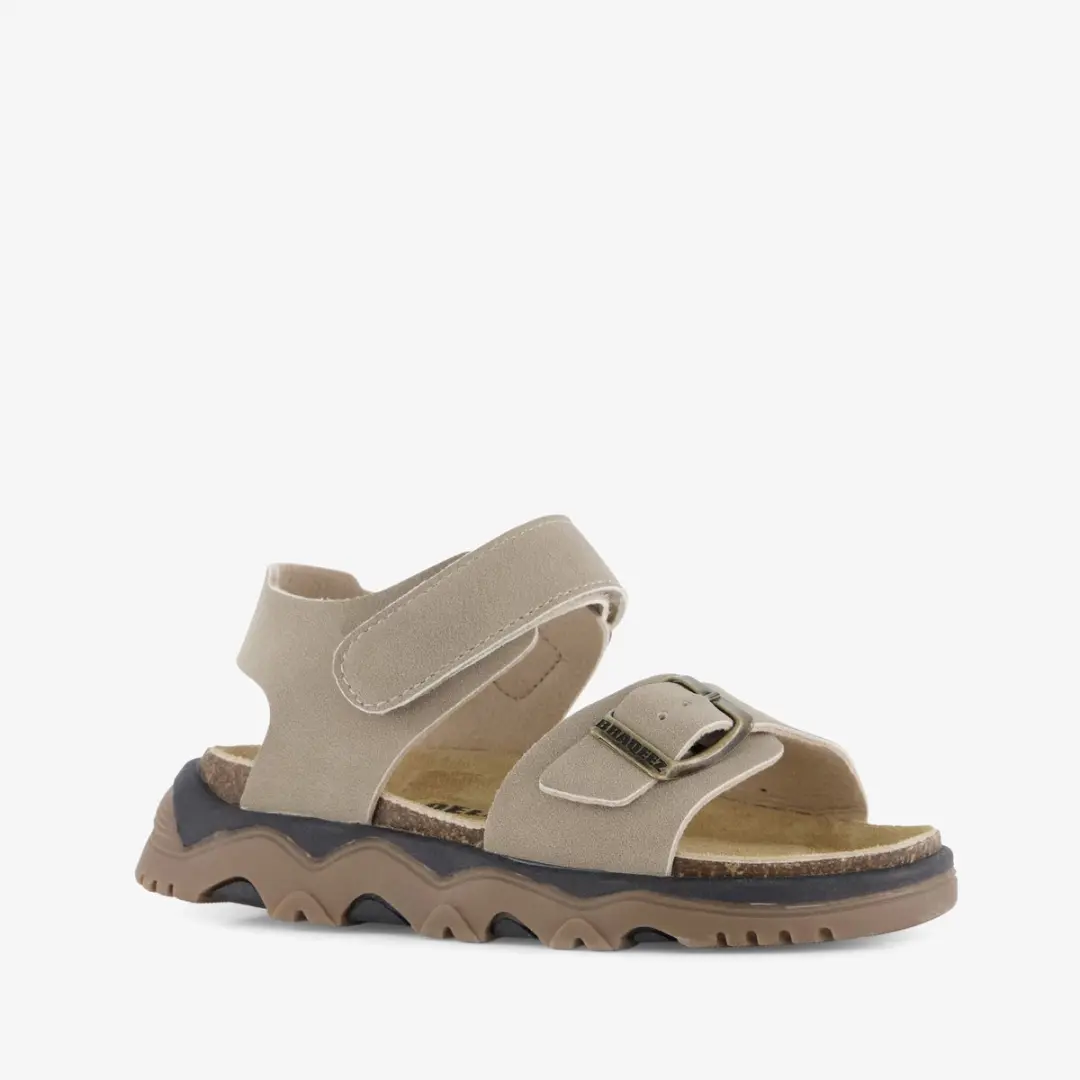 Braqeez leren jongens sandalen taupe