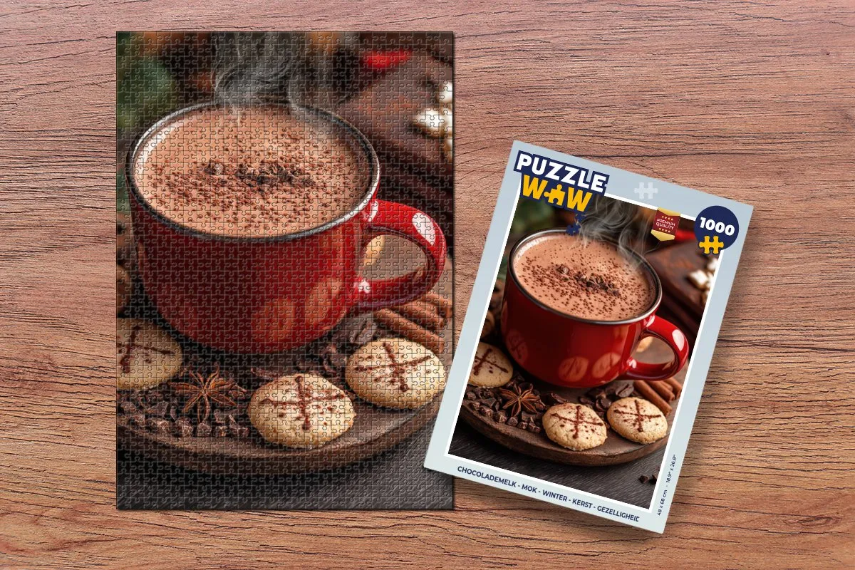 PuzzleWow Kerstmok Puzzel 1000 Stuks - Winter