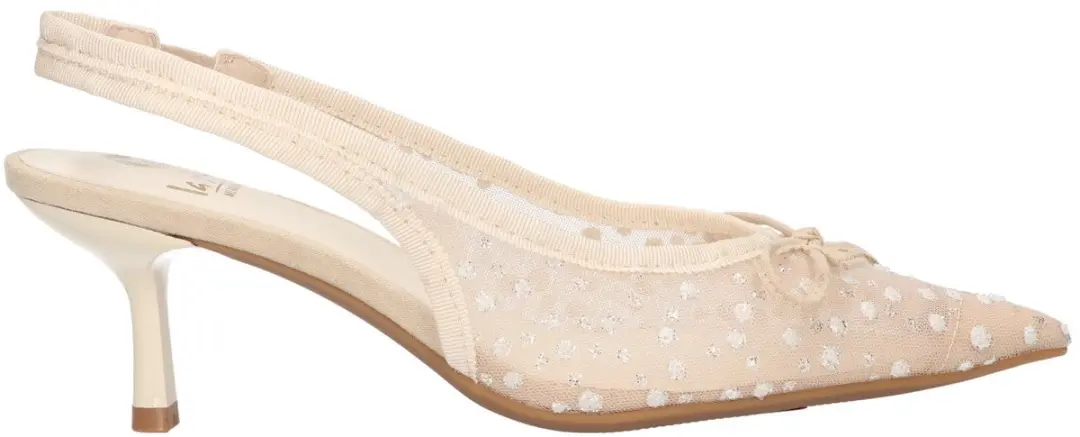 La Strada Slingback Met Glitter Wit Mesh