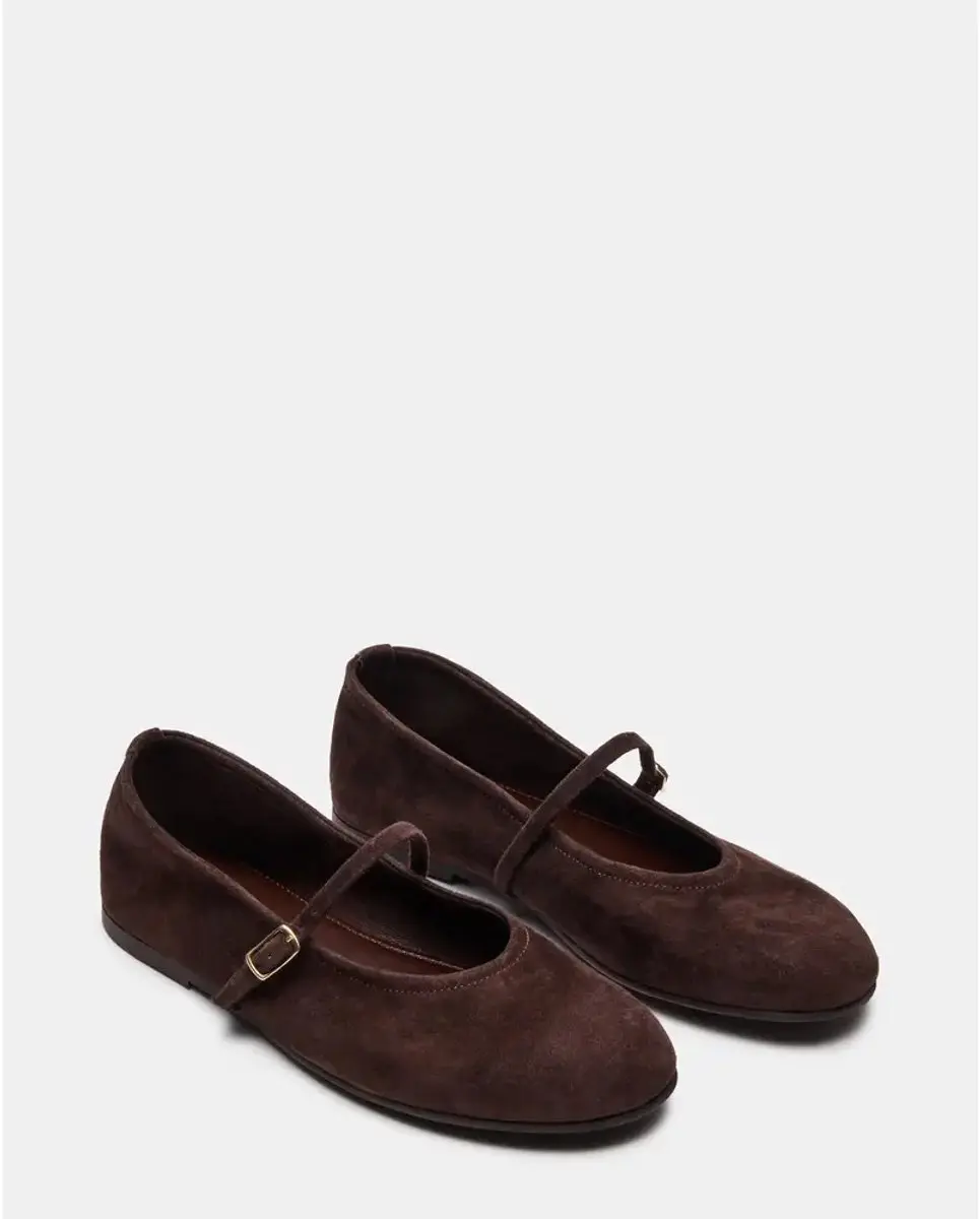 Steve Madden Besette Ballerina's - Chestnut Suede 37