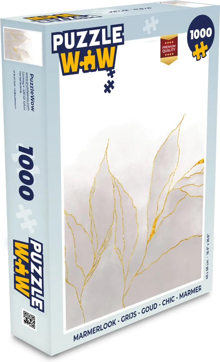 PuzzleWow Marmerlook Legpuzzel 1000 Stuks - Multicolor