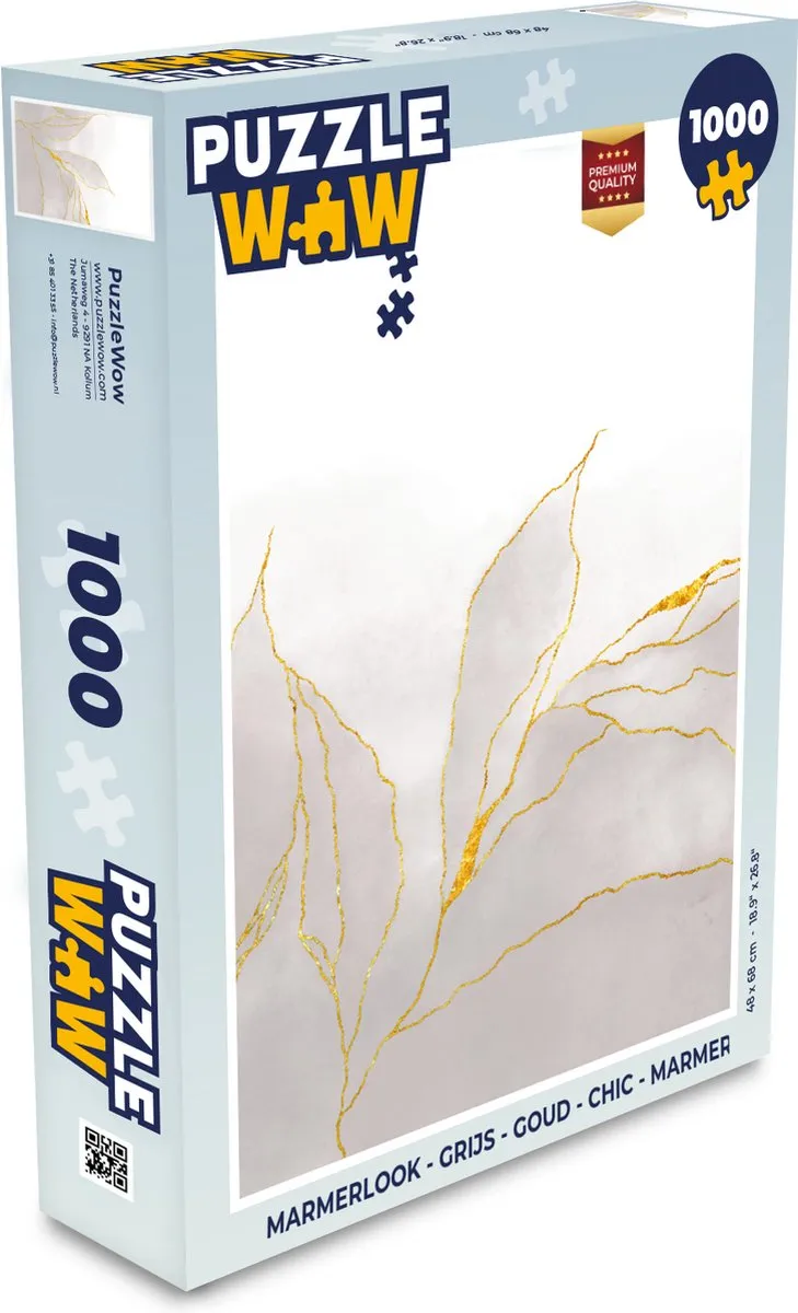 PuzzleWow Marmerlook Legpuzzel 1000 Stuks - Multicolor