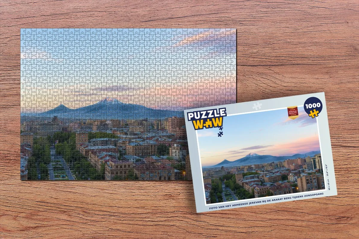 PuzzleWow Legpuzzel Jerevan Ararat Zonsopgang 1000 Stuks - Multicolor