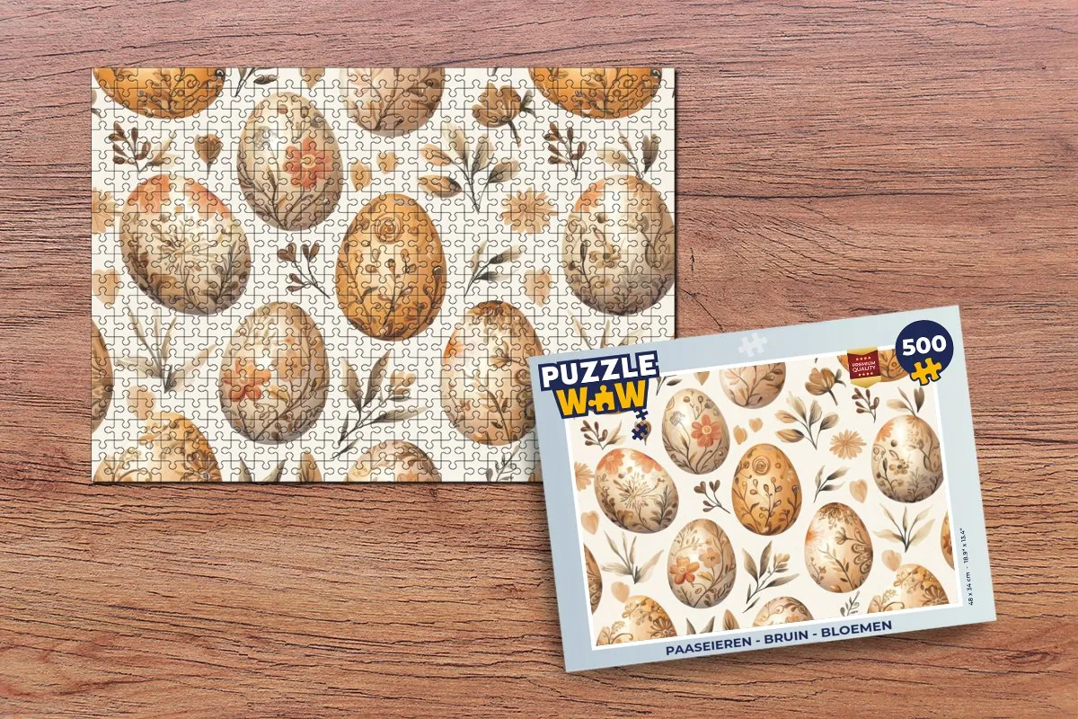 PuzzleWow Paaseieren Legpuzzel 500 Stuks - Bruin