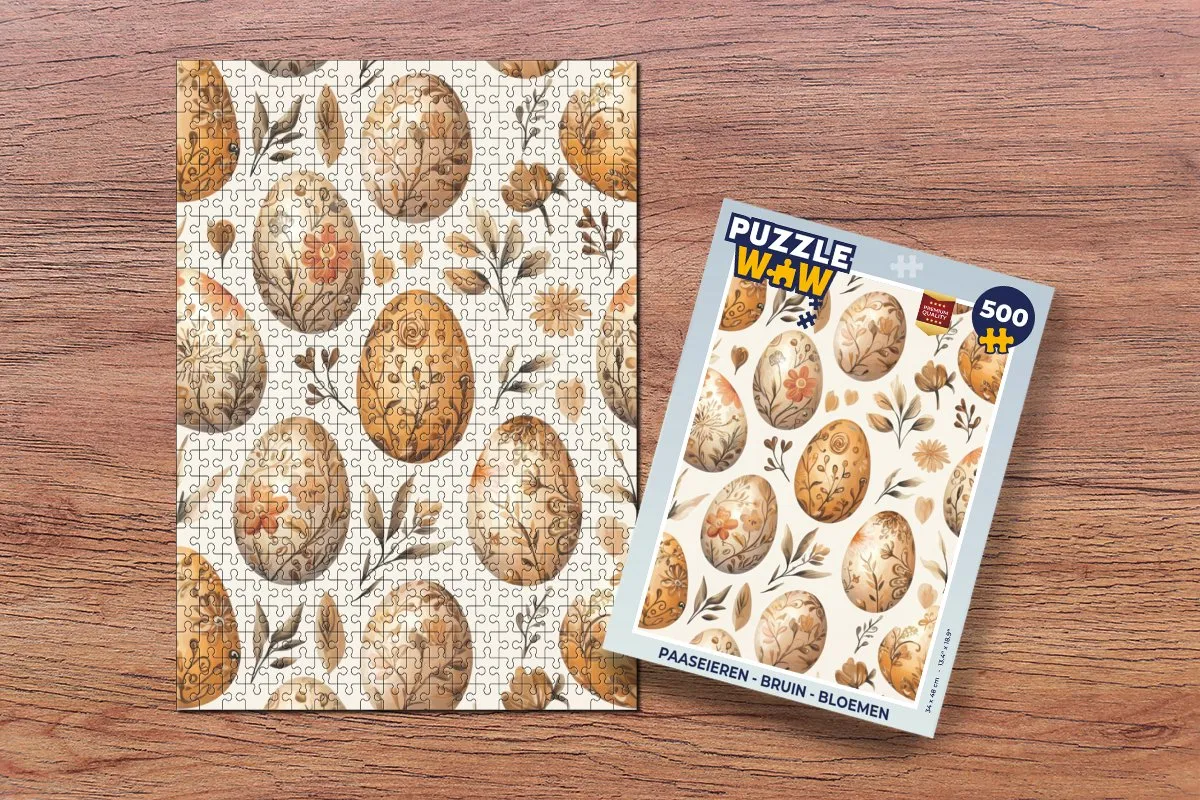 PuzzleWow Paaseieren Legpuzzel 500 Stuks - Bruin