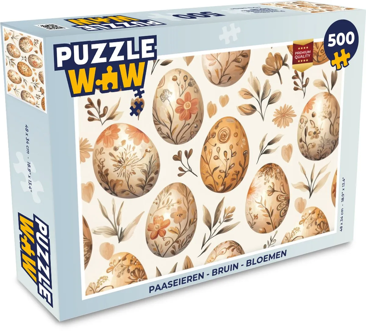 PuzzleWow Paaseieren Legpuzzel 500 Stuks - Bruin