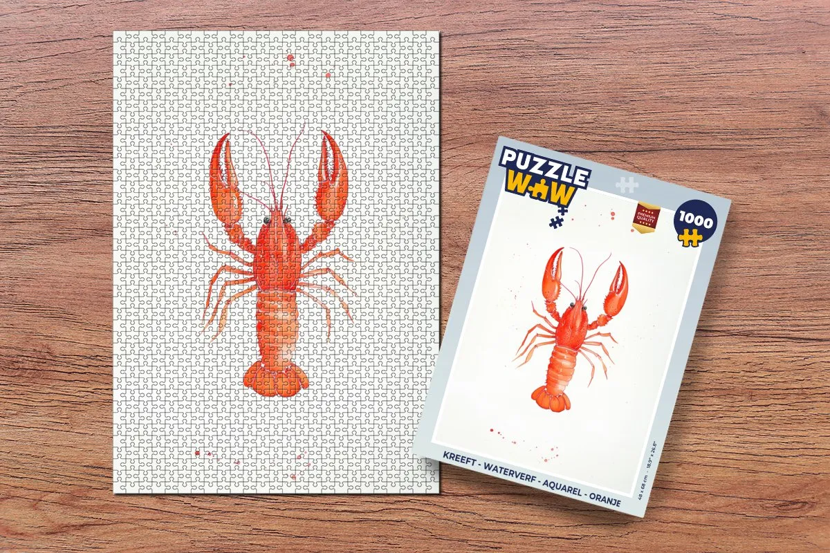 PuzzleWow Kreeft Waterverf Legpuzzel 1000 Stuks - Oranje