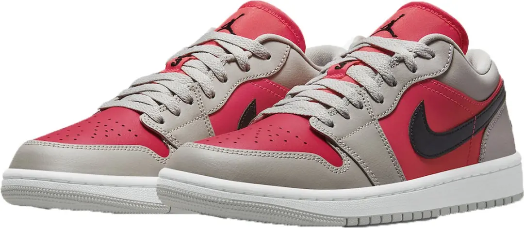 Nike Air Jordan 1 Low Sneakers - Grijs/Rood/Zwart - afbeelding 2 van 6