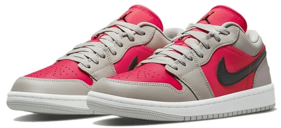 Nike Air Jordan 1 Low Sneakers - Grijs/Rood/Zwart - afbeelding 3 van 6