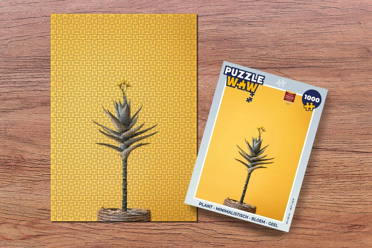 PuzzleWow Minimalistisch Bloem Legpuzzel 1000 Stuks - Geel