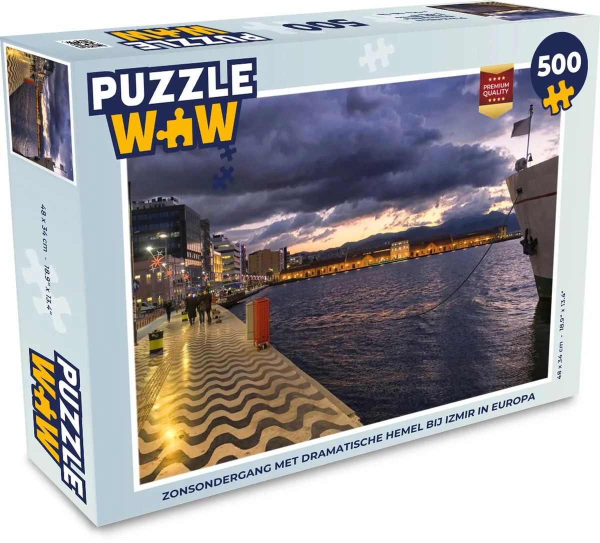 PuzzleWow Legpuzzel Zonsondergang Izmir 500 Stuks - Multicolor