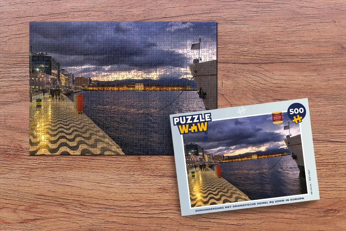 PuzzleWow Legpuzzel Zonsondergang Izmir 500 Stuks - Multicolor