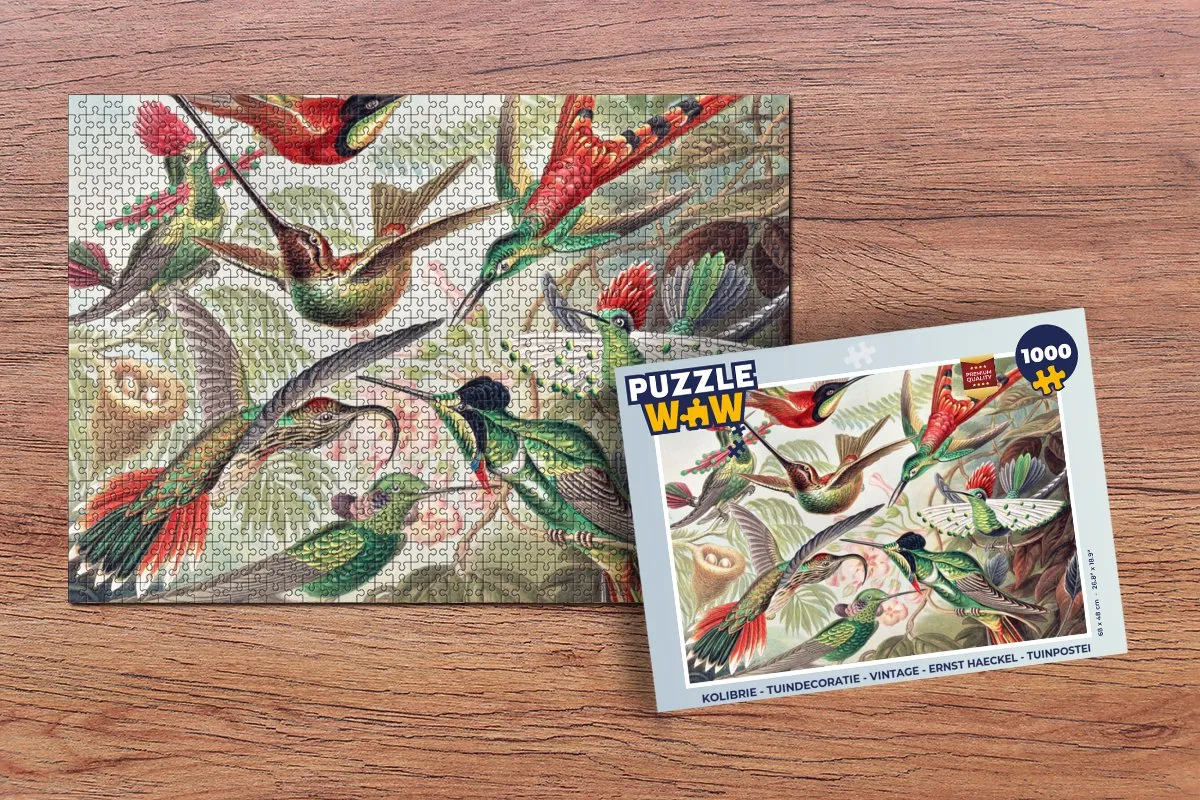 PuzzleWow Kolibrie Legpuzzel 1000 Stuks - Ernst Haeckel - Multicolor