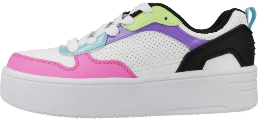 Skechers Court High - Classic Crush Unisex Sneakers - Wit/Zwart/Multicolour - afbeelding 2 van 6