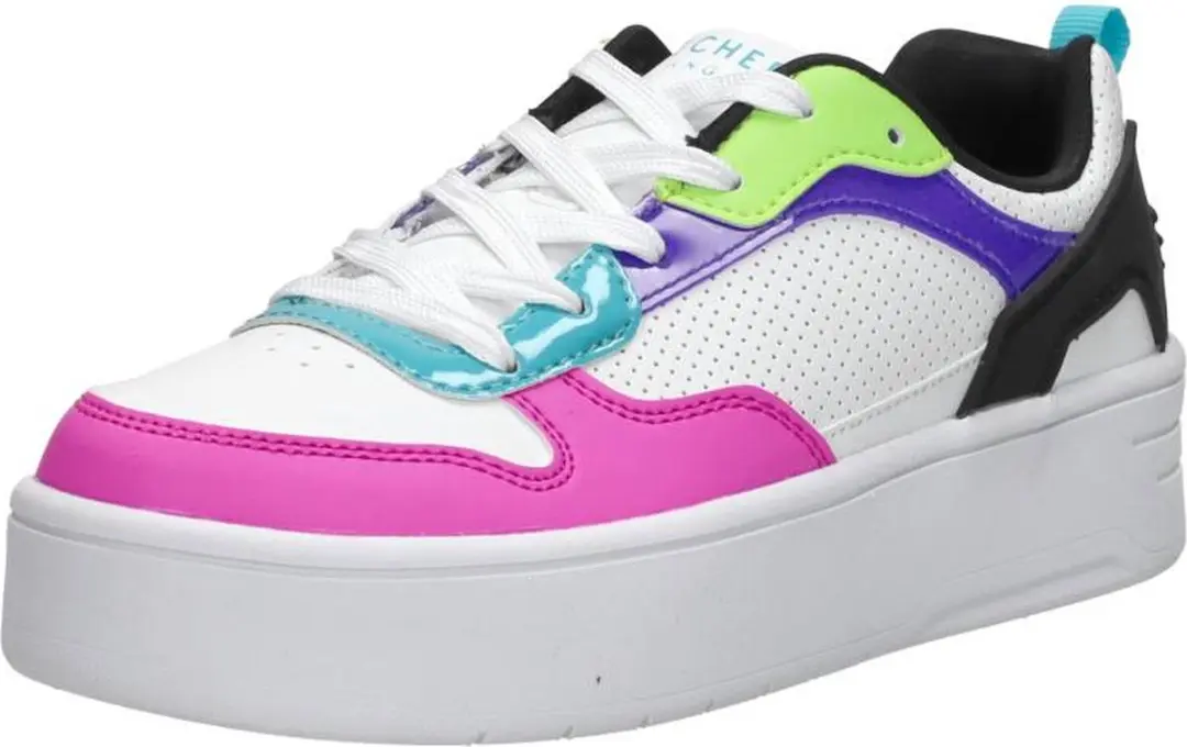 Skechers Court High - Classic Crush Unisex Sneakers - Wit/Zwart/Multicolour - afbeelding 4 van 6