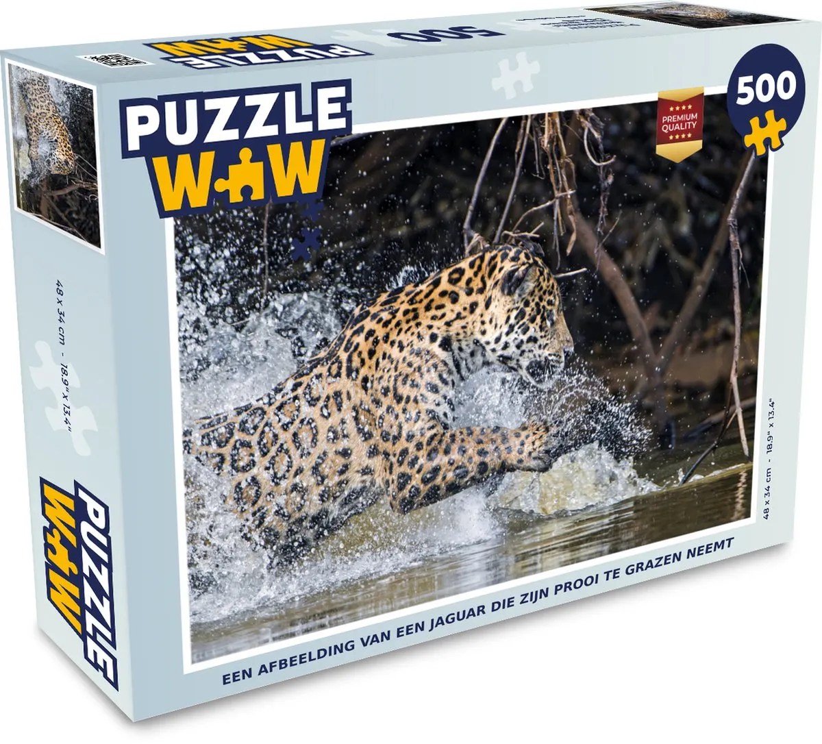 PuzzleWow Jaguar Jacht Prooi Legpuzzel 500 Stuks
