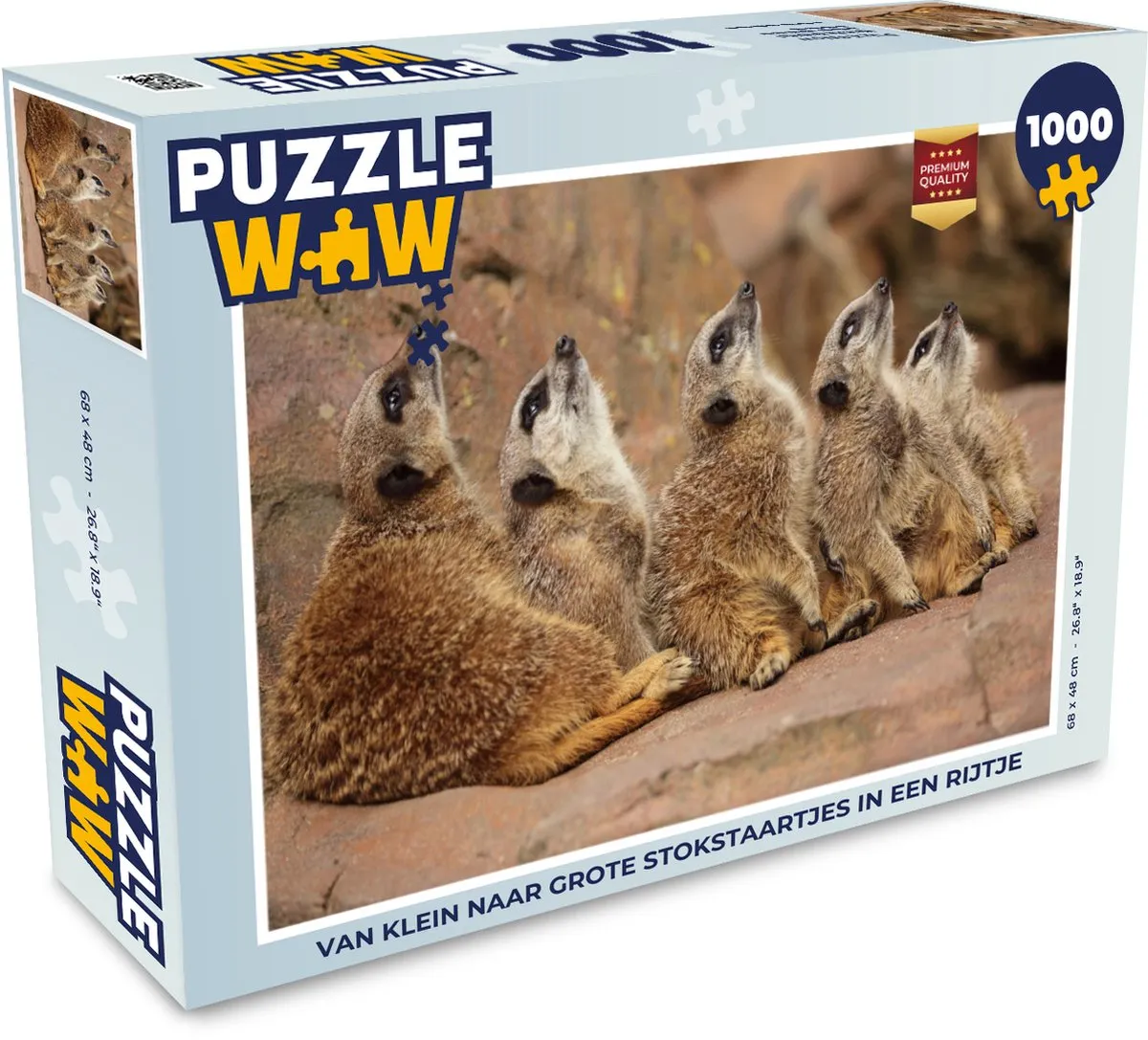 PuzzleWow Stokstaartjes Rots Natuur Legpuzzel 1000 Stuks - Multicolor