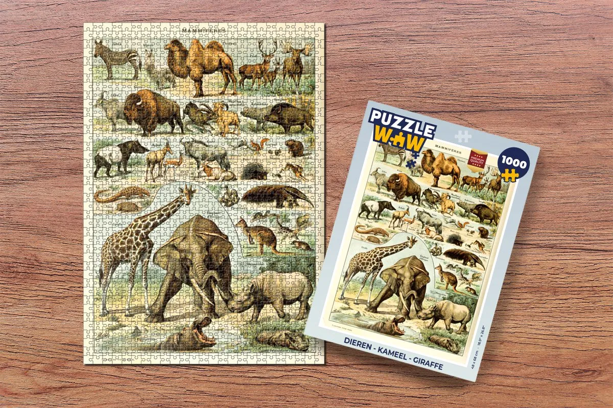 PuzzleWow Adolphe Millot Dieren Legpuzzel 1000 Stuks - Multicolor