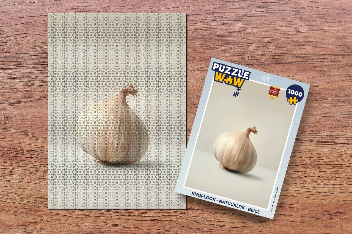 PuzzleWow Knoflook Legpuzzel 1000 Stuks - Beige