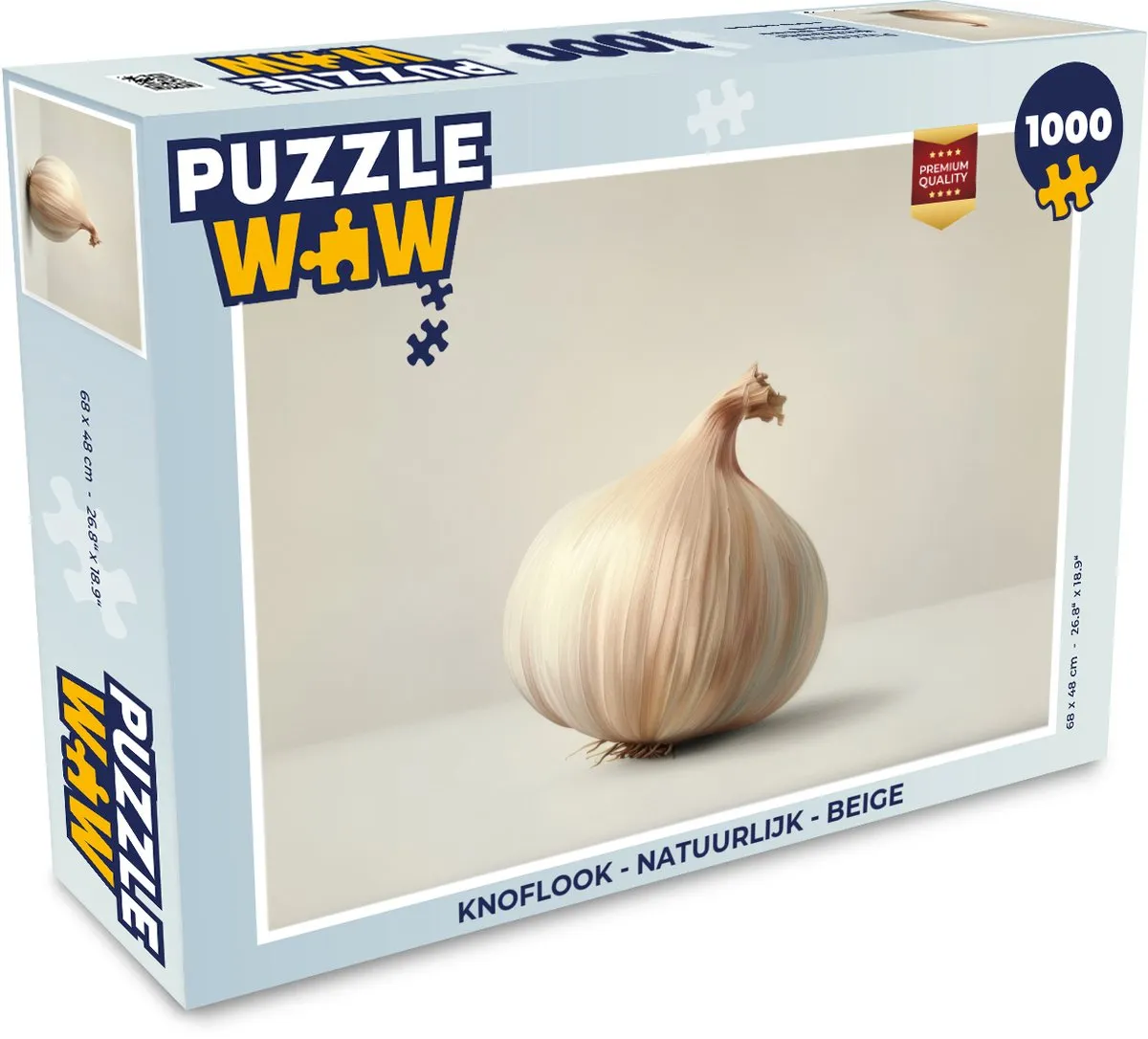 PuzzleWow Knoflook Legpuzzel 1000 Stuks - Beige
