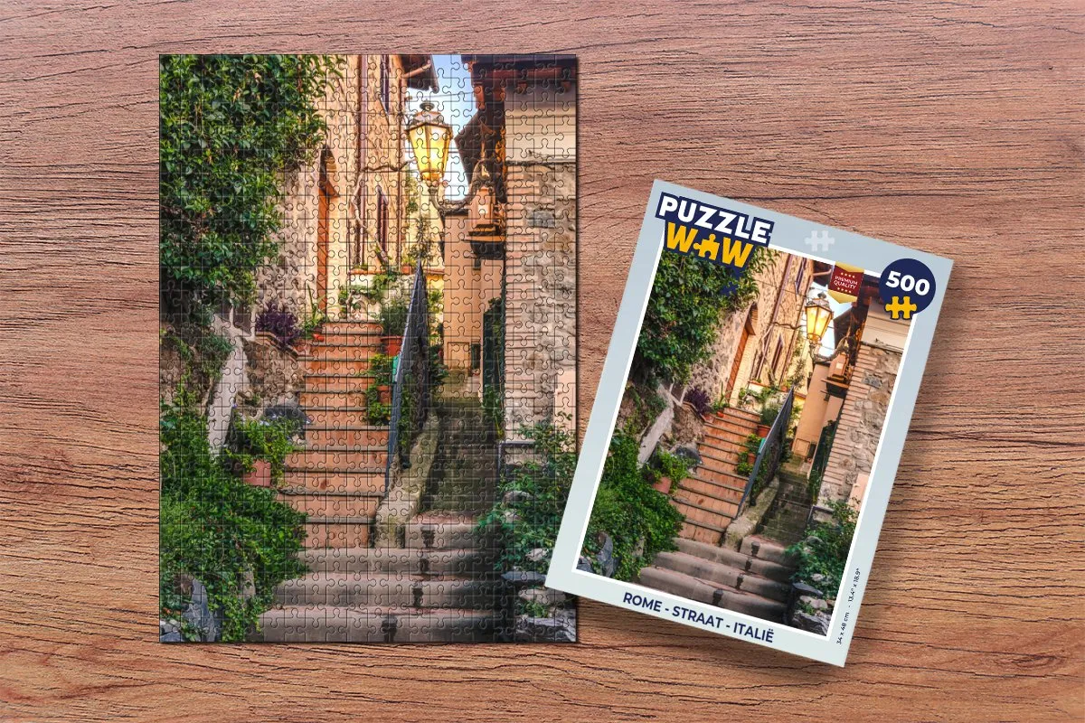 PuzzleWow Rome Straat Italië Legpuzzel 500 Stuks - Multicolor
