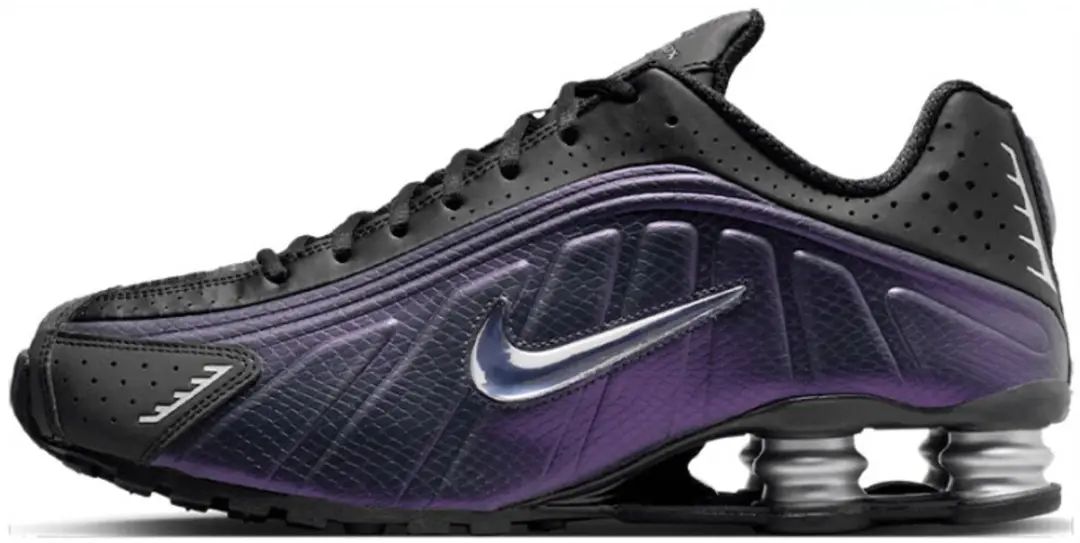Nike Shox R4 Black Metallic Silver Purple Dynasty