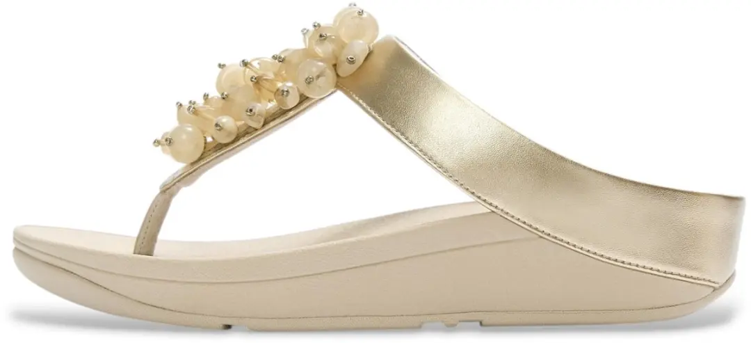 Fitflop Sandalen Fino Kraal-Cluster Teen-Paal Goud