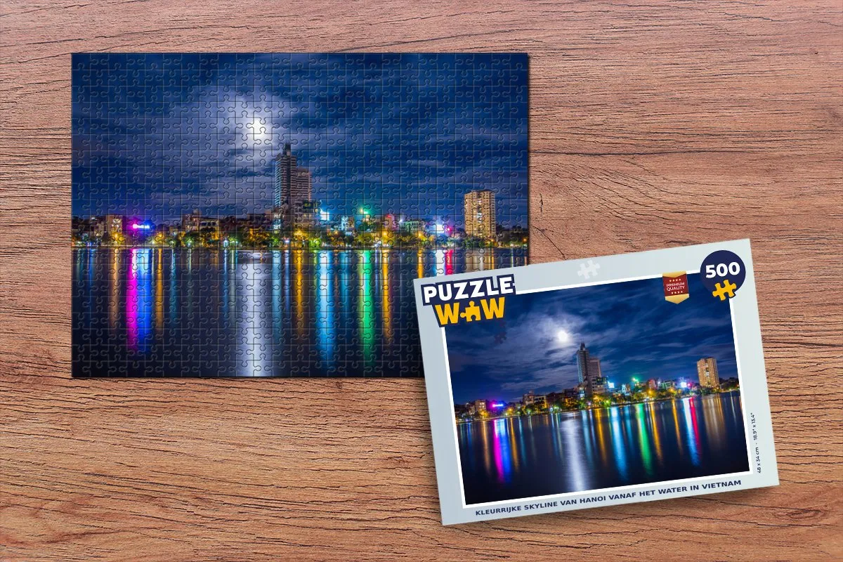 PuzzleWow Hanoi Skyline Legpuzzel 500 Stuks - Multicolor