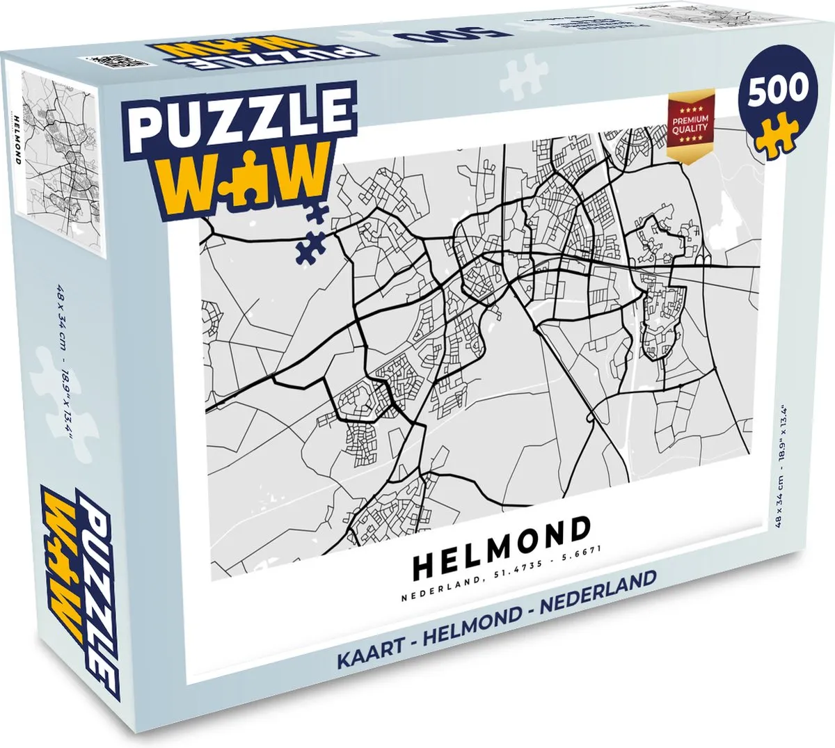 PuzzleWow Legpuzzel Helmond Nederland 500 Stuks - Multicolor