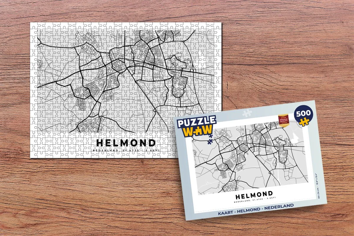 PuzzleWow Legpuzzel Helmond Nederland 500 Stuks - Multicolor