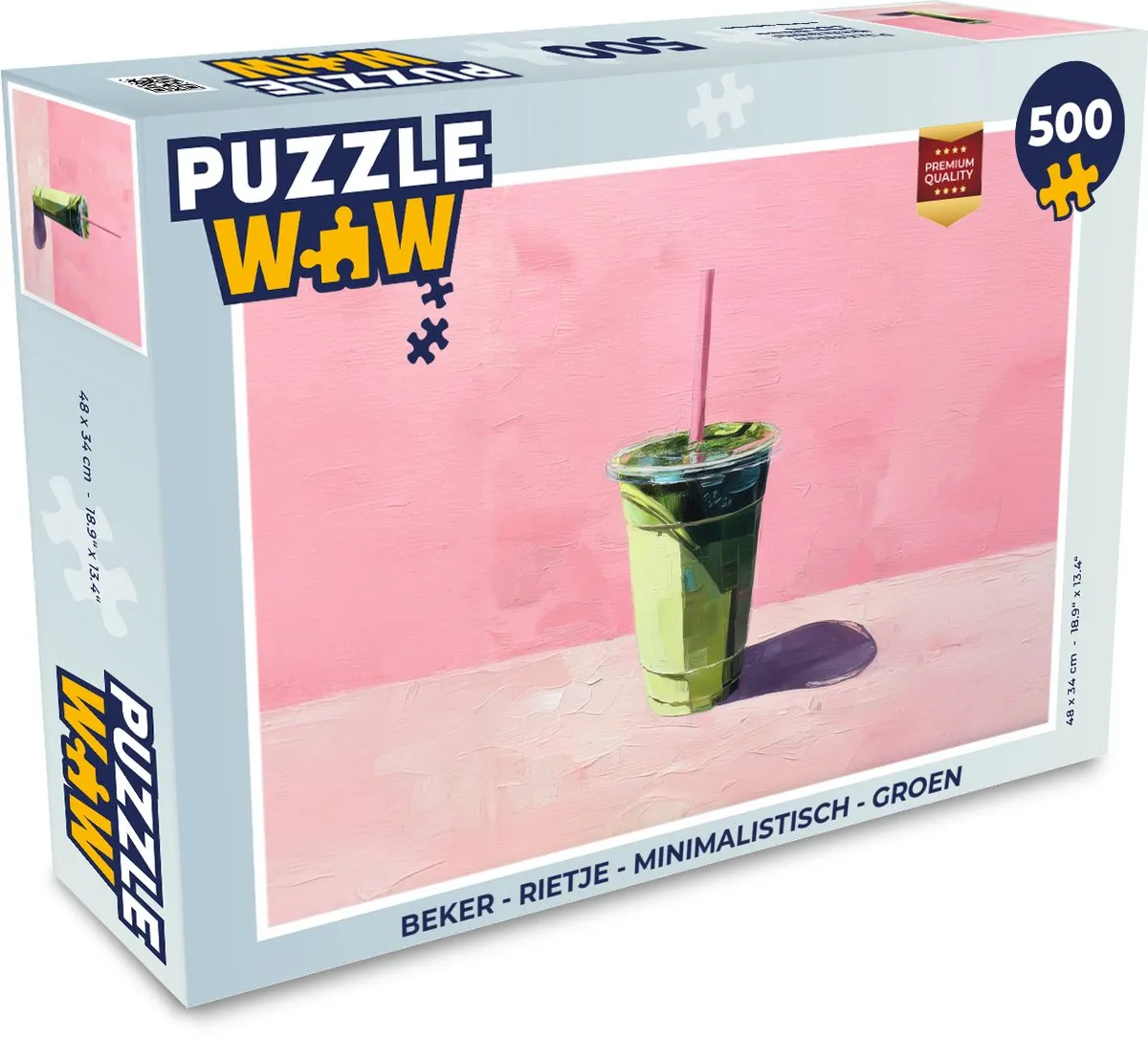 PuzzleWow Minimalistische Beker met Rietje