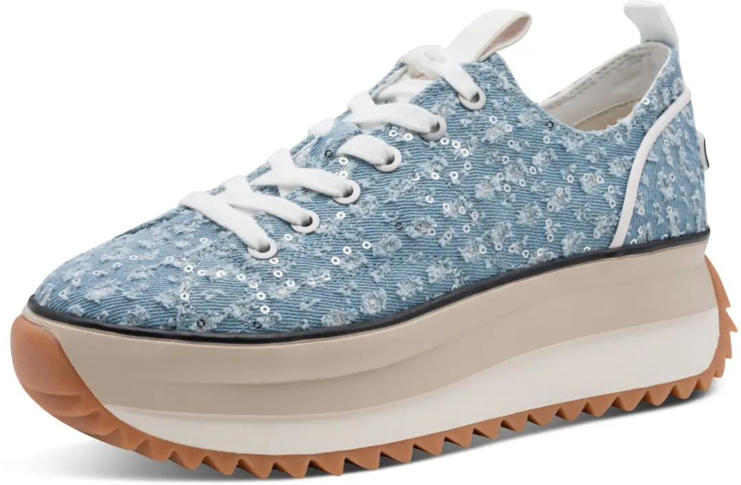 Tamaris platform sneakers voor dames 1-23731-41 8A2 blauw