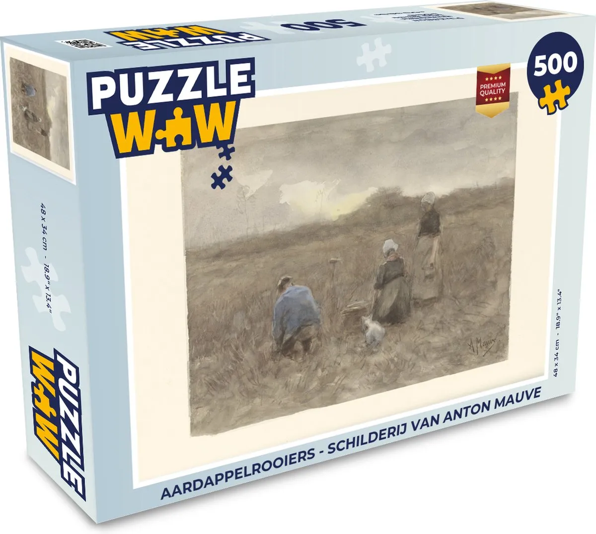 PuzzleWow Anton Mauve Aardappelrooiers Legpuzzel 500 Stuks - Multicolor