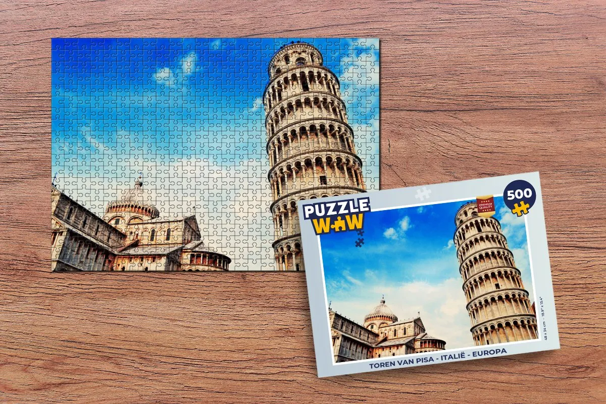 PuzzleWow Toren van Pisa Legpuzzel 500 Stuks - Multicolor