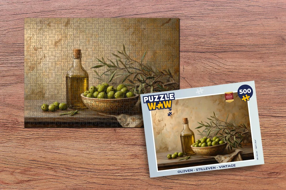 PuzzleWow Olijven Stilleven Legpuzzel 500 Stuks - 8721169393339
